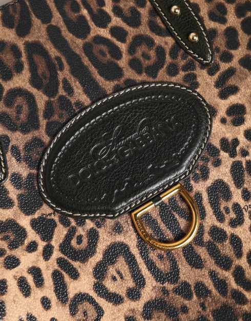 Dolce & Gabbana Leopard-Print Leather Tote Bag in Multicolor for Women